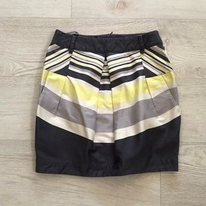 Top Secret Pleated Stripe Mini Pencil Skirt with Pockets